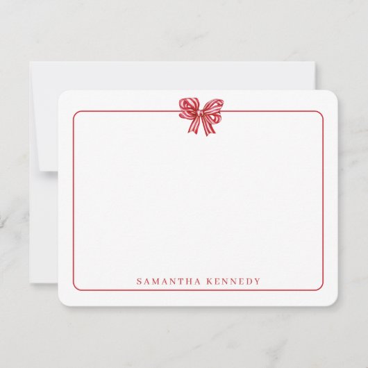 トレンディー水彩弓および縁ど文具ガーリー具 ノートカード (正面)