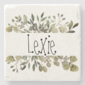 トレンディー水彩植物学 ストーンコースター (正面)