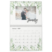 トレンディー水彩植物葉類 |写真 カレンダー (1月 2027)