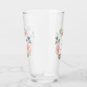 トレンディー水彩牡丹の花 |モノグラム タンブラーグラス (右)