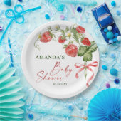トレンディー水彩牧草地いちご赤ちゃんシャワー ペーパープレート (パーティー)