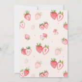 トレンディー水彩牧草地いちご赤ちゃんシャワー 招待状 (裏面)