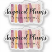 トレンディー水彩絵を描線プラムパープルロゴ シール (正面)