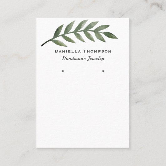 トレンディー水彩緑化ジュエリーイヤリングディスプレイ 名刺 (正面)