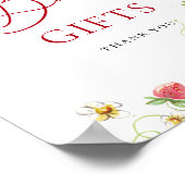 トレンディー水彩色のベビシャワー用ストロベリーブック ポスター (角)