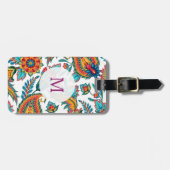 トレンディー水彩色カラフルペイズリー ラゲッジタグ (正面横)