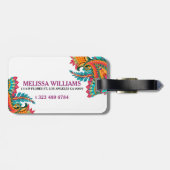 トレンディー水彩色カラフルペイズリー ラゲッジタグ (裏面横)