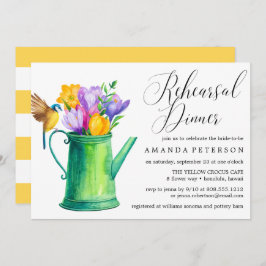トレンディー水彩花結婚のリハーサル 招待状