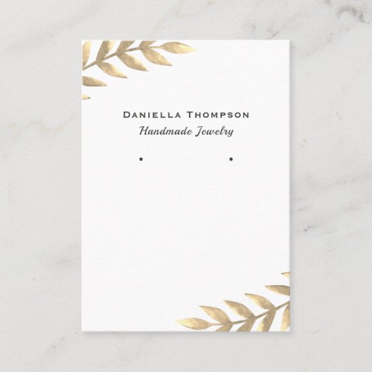 トレンディー水彩葉ジュエリーイヤリングディスプレイ 名刺 (正面)