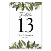 トレンディー水彩葉緑の花 テーブルナンバー (裏面)