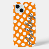 トレンディー水玉模様パターン名 – オレンジ色グレー Case-Mate iPhoneケース (裏面)