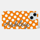 トレンディー水玉模様パターン名 – オレンジ色グレー Case-Mate iPhoneケース (裏面 (横))