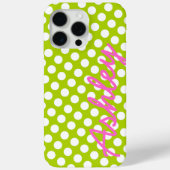 トレンディー水玉模様パターン名 – 緑ピンク Case-Mate iPhoneケース (裏面)
