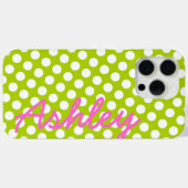 トレンディー水玉模様パターン名 – 緑ピンク Case-Mate iPhoneケース (裏面 (横))