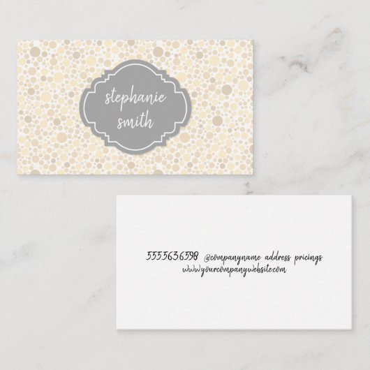 トレンディー水玉模様パターン変動 名刺 (正面/裏面)