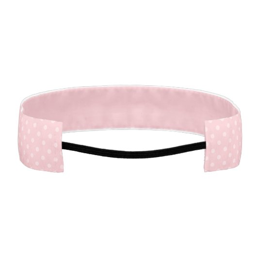 トレンディー水玉模様赤面ピンクスクリプトグレー名 アスレチックヘッドバンド (裏面)