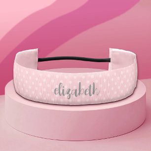 トレンディー水玉模様赤面ピンクスクリプトグレー名 アスレチックヘッドバンド