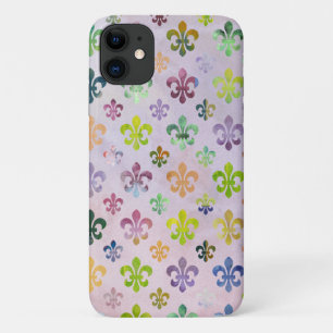 トレンディー水絵画色の(紋章の)フラ・ダ・リパターン iPhone 11 ケース