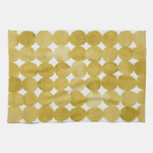 トレンディー水色イエロードット模様 キッチンタオル (横)