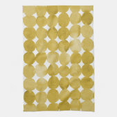 トレンディー水色イエロードット模様 キッチンタオル (縦)