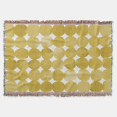 トレンディー水色イエロードット模様 スローブランケット (正面)