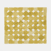 トレンディー水色イエロードット模様 フリースブランケット (正面(横))