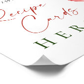 トレンディー水色イチゴブライダルレシピカード ポスター (角)