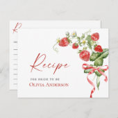 トレンディー水色イチゴブライダルレシピカード ポストカード (正面/裏面)