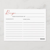 トレンディー水色イチゴブライダルレシピカード ポストカード (裏面)