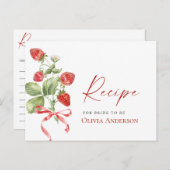 トレンディー水色イチゴブライダルレシピカード ポストカード (正面/裏面)