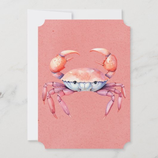 トレンディー水色カニ煮沸パーティーまたは会社パーティー 招待状 (裏面)