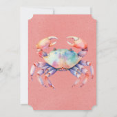 トレンディー水色カニ煮沸パーティーまたは会社パーティー 招待状 (裏面)