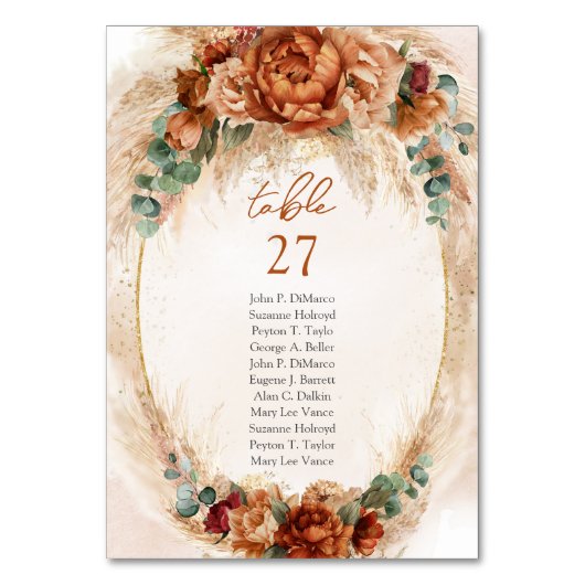 トレンディー水色テラコッタラスティブルゴーニュのパンパ テーブルナンバー (正面)