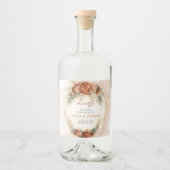 トレンディー水色テラコッタラスティブルゴーニュのパンパ リキュールボトルラベル (正面)