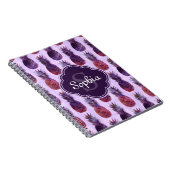 トレンディー水色パイナップルパターン ノートブック (右側)