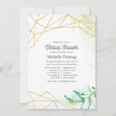 トレンディー水色幾何学仮想ベビーシャワー 招待状 (正面)