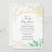 トレンディー水色幾何学型シャワー駆動 招待状 (正面)