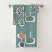 トレンディー永遠モダンにミッドセンチュリーブルー バスタオルセット (インサイチュ)