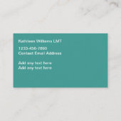 トレンディー治療マッサージサービス 名刺 (裏面)