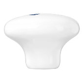 トレンディー沿岸ネイビーブルーフローラパターン（の模様が）ある魚 セラミックノブ (側面)