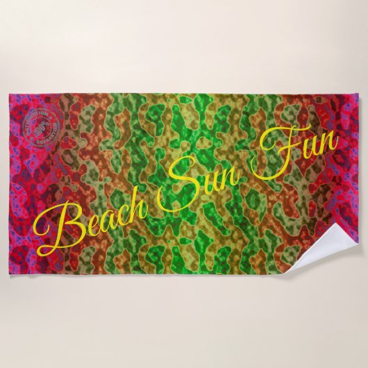 トレンディー波ビーチタオル ビーチタオル (正面)