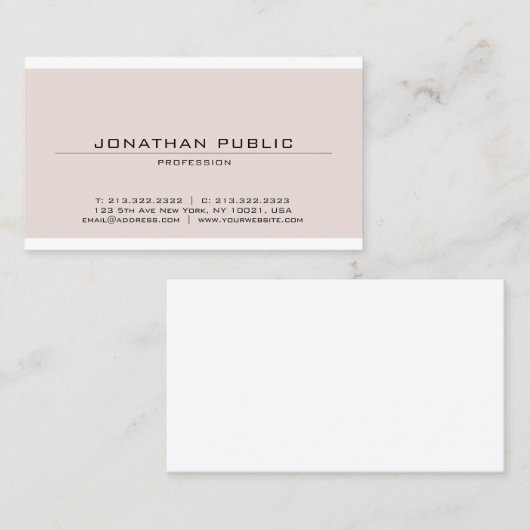 トレンディー洗練されたミニマルモダンデザイン 名刺 (正面/裏面)