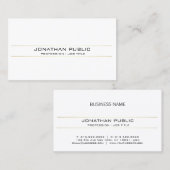 トレンディー洗練された金ゴールドホワイトプレミニマルイン 名刺 (正面/裏面)