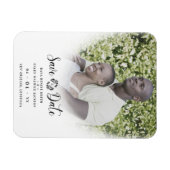 トレンディー洗練カスタムされたシックフォト婚約 マグネット (横)