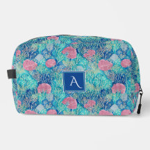 トレンディー海ターコイズサンゴ水色モノグラム