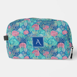 トレンディー海ターコイズサンゴ水色モノグラム ドップキット