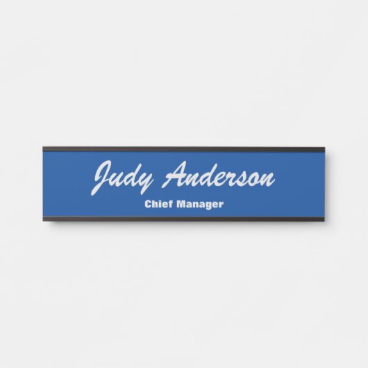 トレンディー深いブループロフェッショナルプレーンモダンエレガント サインプレート (正面)