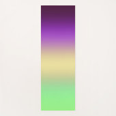 トレンディー濃い紫色の淡黄色の緑のグラデーション ヨガマット (正面)