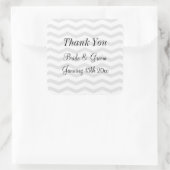 トレンディー灰色と白いシボ結婚ン模様 スクエアシール (バッグ)