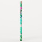 トレンディー熱帯ティール（緑がかった色）ピンクフローラフラミンゴ Case-Mate iPhoneケース (裏面/右)